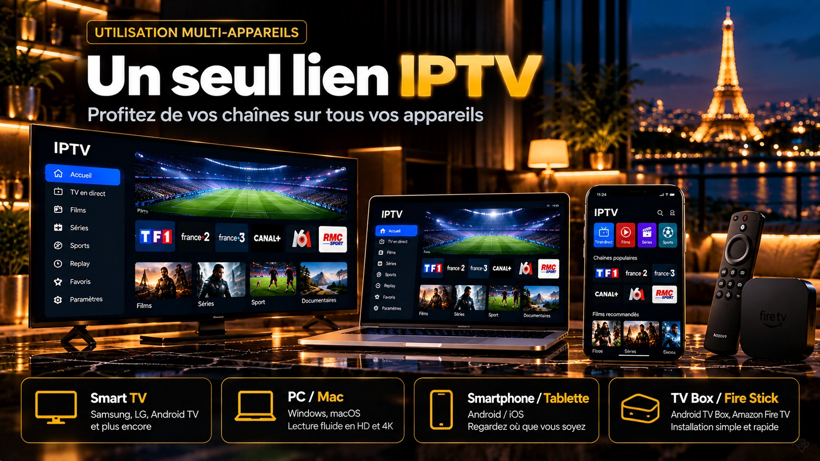 Installation d’un lien IPTV sur plusieurs appareils